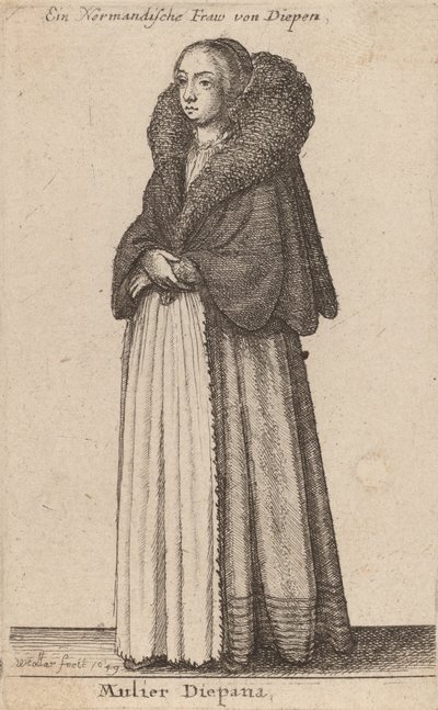 Diepana kvinna, 1649. av Wenceslaus Hollar