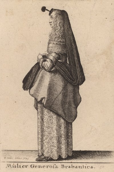 Den generösa kvinnan i Brabant, 1643. av Wenceslaus Hollar