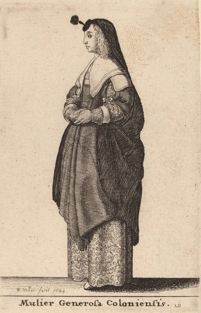 Den generösa kvinnan i Köln, 1643. av Wenceslaus Hollar