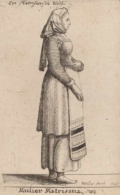 Matrisana kvinna, 1649. av Wenceslaus Hollar