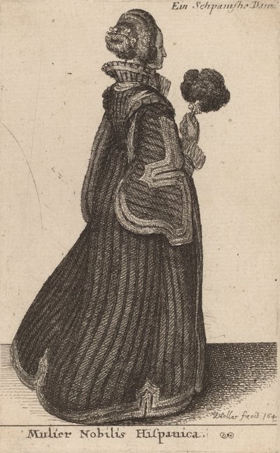 En spansk adelsdam, troligen 1649. av Wenceslaus Hollar
