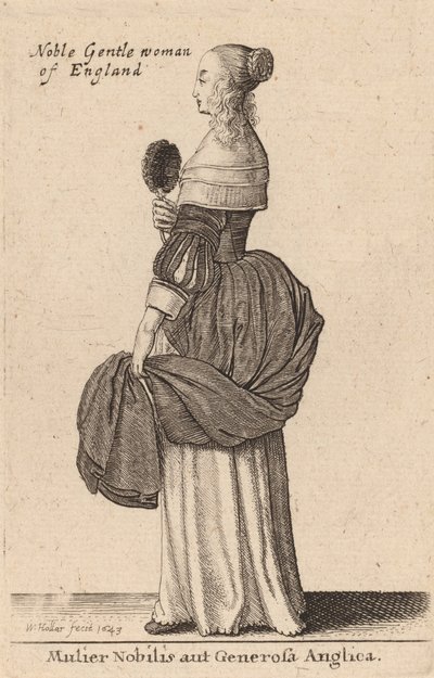 En ädel eller generös engelsk kvinna, 1643. av Wenceslaus Hollar