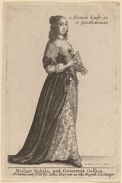 En ädel eller generös fransk kvinna av Wenceslaus Hollar