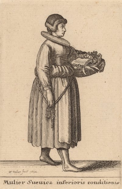 En svensk kvinna i sämre skick, 1642. av Wenceslaus Hollar