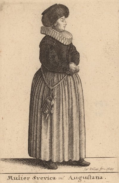 En Svevica eller Augustana kvinna, 1643. av Wenceslaus Hollar