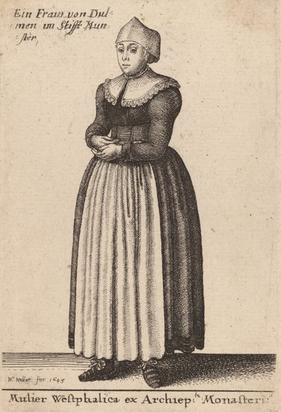 En Westfalsk kvinna från Archiep-klostret, 1643. av Wenceslaus Hollar