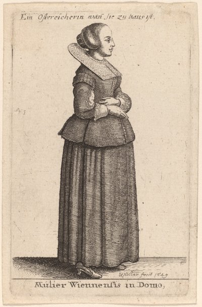 Wiens kvinna i huset av Wenceslaus Hollar