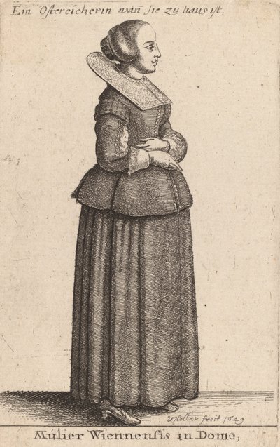 En kvinna från Wien hemma, 1649. av Wenceslaus Hollar