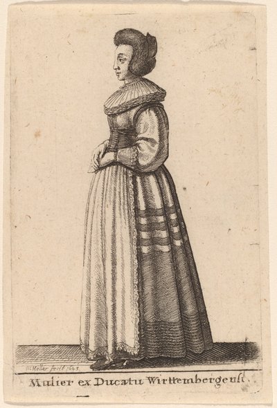 En kvinna från hertigdömet Wirttemberg av Wenceslaus Hollar