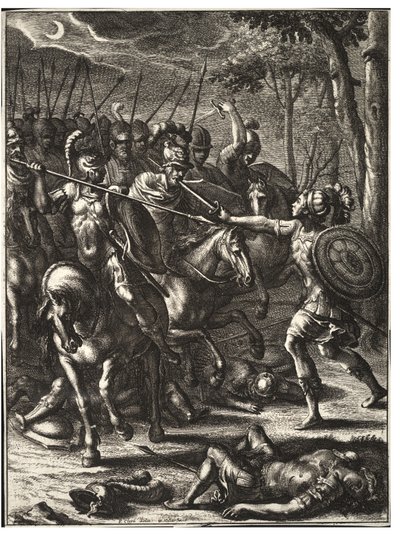 Nisus dödar Volscens. Tillstånd 2 av Wenceslaus Hollar