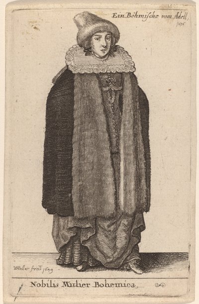En ädel bohemsk kvinna av Wenceslaus Hollar