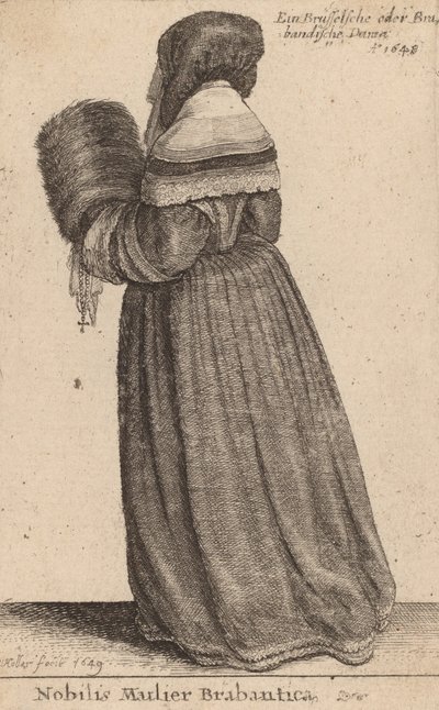Den ädla kvinnan i Brabant, 1649. av Wenceslaus Hollar