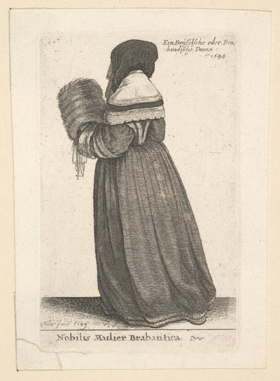 Adelskvinna från Brabant, Adelskvinna från Brabant, 1648 av Wenceslaus Hollar