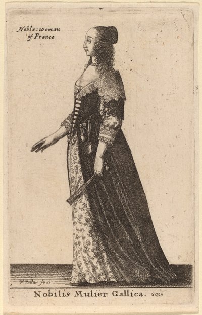 En ädel fransk kvinna av Wenceslaus Hollar