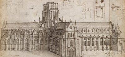 北東部、17 世紀半ばのスウェーデンの古いセント ポール大聖堂 av Wenceslaus Hollar