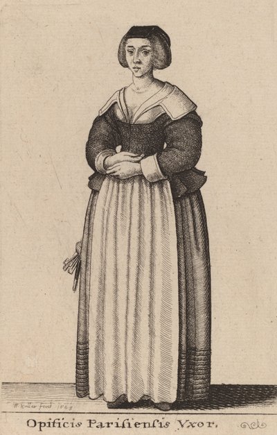 Arbetarhustru i Paris, 1643. av Wenceslaus Hollar