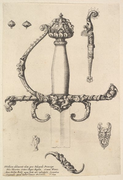 Dekorativt svärdsfäste, 1642. av Wenceslaus Hollar