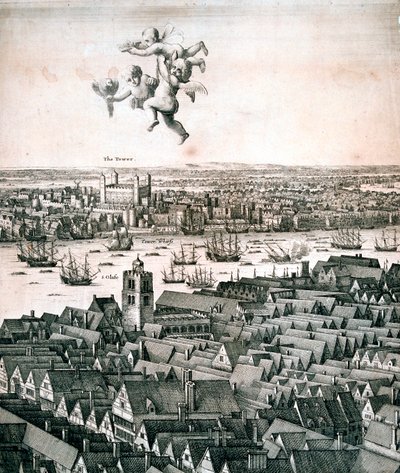 Panoramautsikt över London, c1670 av Wenceslaus Hollar