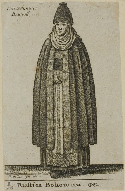 Bondkvinna från Böhmen av Wenceslaus Hollar