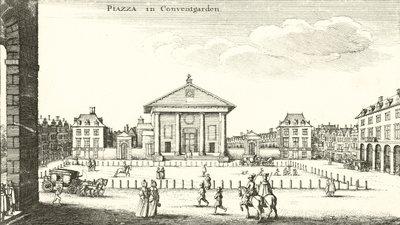 Piazza, Covent Garden, London (gravyr) av Wenceslaus Hollar