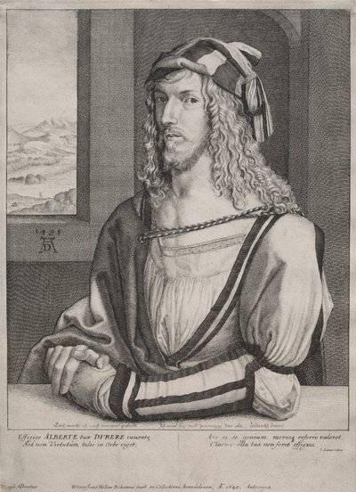 Porträtt av Albrecht Dürer, 26 år gammal av Wenceslaus Hollar