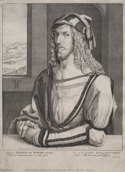 Porträtt av Albrecht Dürer, 26 år gammal av Wenceslaus Hollar