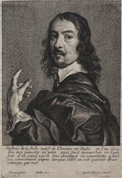 Porträtt av Stefano della Bella av Wenceslaus Hollar