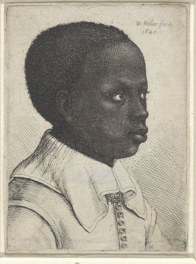 Porträtt av en svart pojke, 1645 av Wenceslaus Hollar