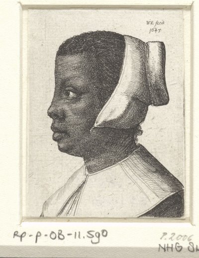 Porträtt av en ung svart kvinna av Wenceslaus Hollar