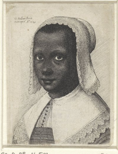 Porträtt av en ung svart kvinna, 1645 av Wenceslaus Hollar