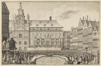 Fredsförklaring - Antwerpen av Wenceslaus Hollar
