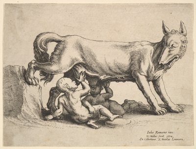 Romulus och Remus, 1652. av Wenceslaus Hollar