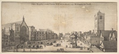 The Royal Sale at Westminster Hall, allmänt känd som Westminster haal Westminster Hall, 1647 av Wenceslaus Hollar