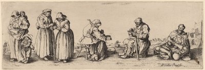 Sex tiggare för män och kvinnor. av Wenceslaus Hollar