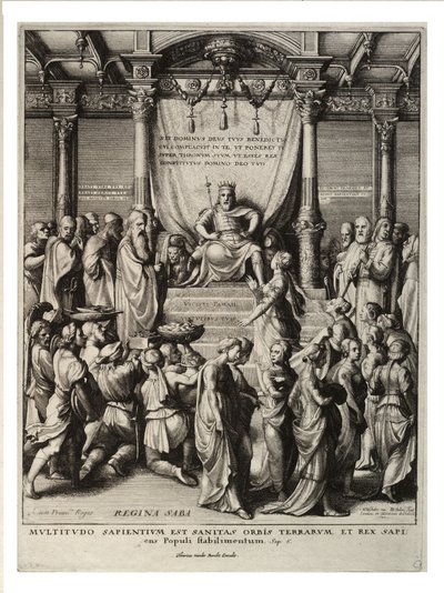 Salomo och drottningen av Saba. Tillstånd 3 av Wenceslaus Hollar