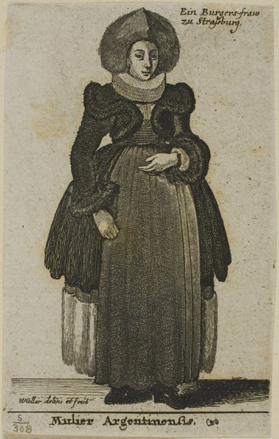 Strasbourg kvinna av Wenceslaus Hollar