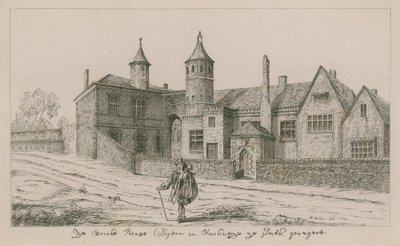 The Brooke House, Clopton i Hackney, den södra aspekten av Wenceslaus Hollar