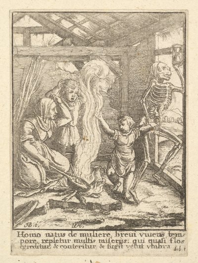 Barnet, från Dödsdansen, 1651. av Wenceslaus Hollar