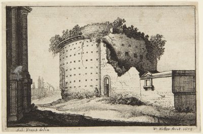 Den cirkulära byggnaden av Wenceslaus Hollar