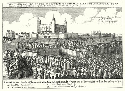 Avrättningen av Thomas Wentworth, 1:e earl av Strafford, 1641 av Wenceslaus Hollar