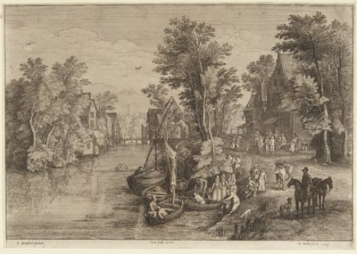 Färjan i byn av Wenceslaus Hollar