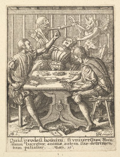 The Gamesters, från Dödsdansen, 1651. av Wenceslaus Hollar