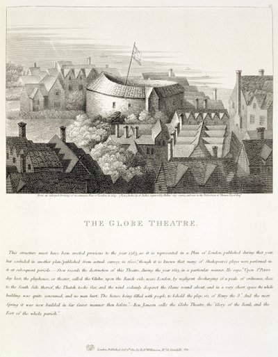 The Globe Theatre, ca 1647, utgiven av Robert Wilkinson, London, 1810 av Wenceslaus Hollar