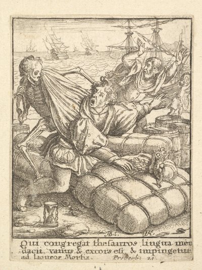 Köpmannen, från Dödsdansen, 1651. av Wenceslaus Hollar