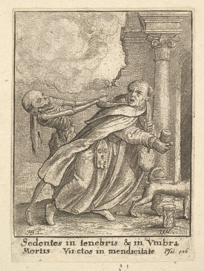 Munken, från Dödsdansen, 1651. av Wenceslaus Hollar