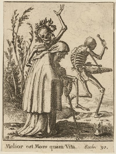 Den gamla kvinnan och döden av Wenceslaus Hollar