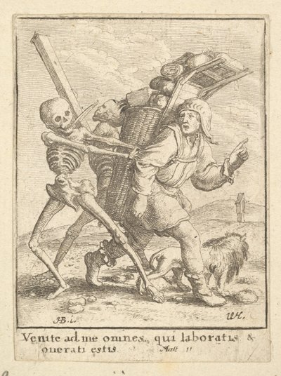 Pedlaren, från Dödsdansen, 1651. av Wenceslaus Hollar