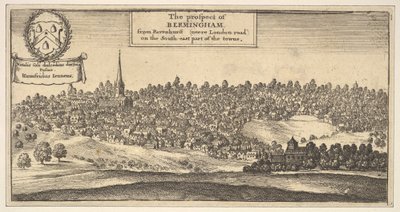 The Prospect of Bermingham, från Ravenshurst neare London-road på den sydöstra delen..., 1625-77. av Wenceslaus Hollar