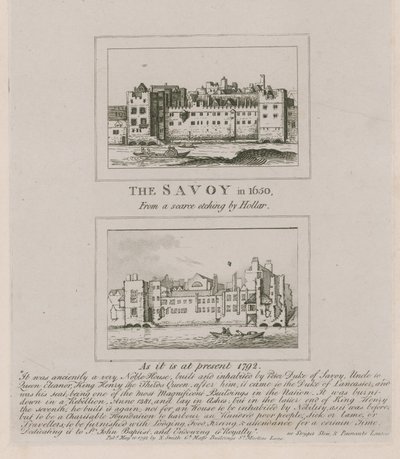 Savoy 1650 och som det är nu 1792 av Wenceslaus Hollar