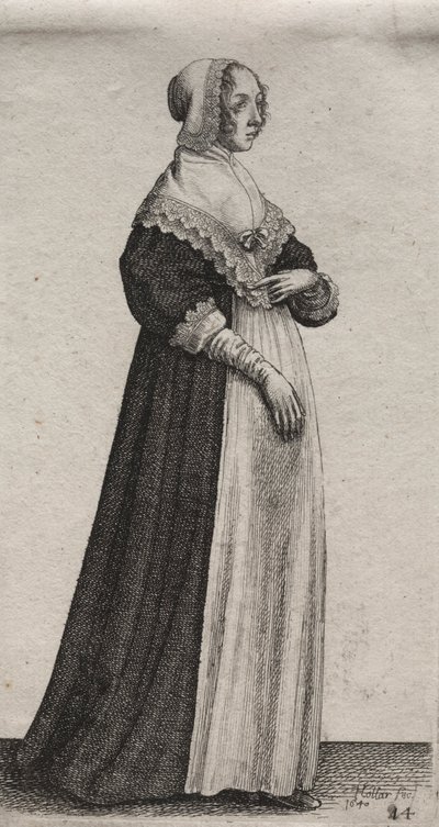 Engelska kvinnors flera vanor, från adeln till landets kvinnor..., 1640. av Wenceslaus Hollar